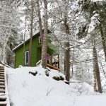 Refuge en forêt au sommet d'une montagne